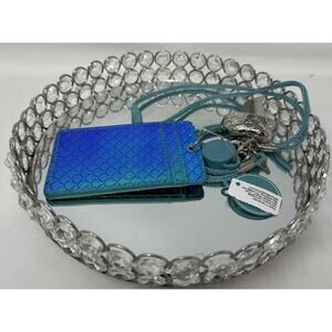 Bath & Body Works Wearable Green Mermaid Scales ID Card Pocketbac Holder Lanyard